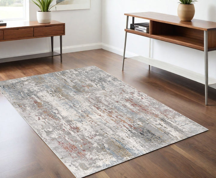 4 X 6 Gray Abstract Pattern Area Rug Image 1