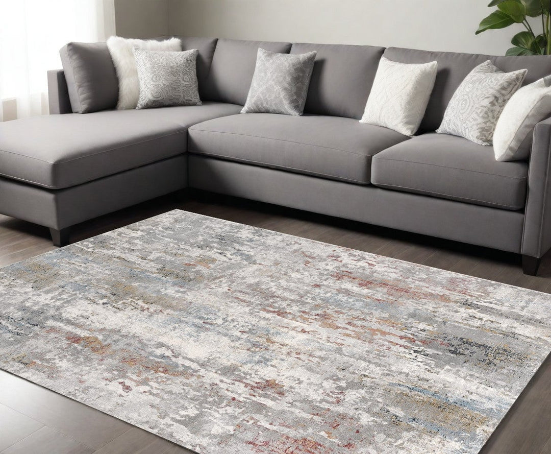 4 X 6 Gray Abstract Pattern Area Rug Image 2