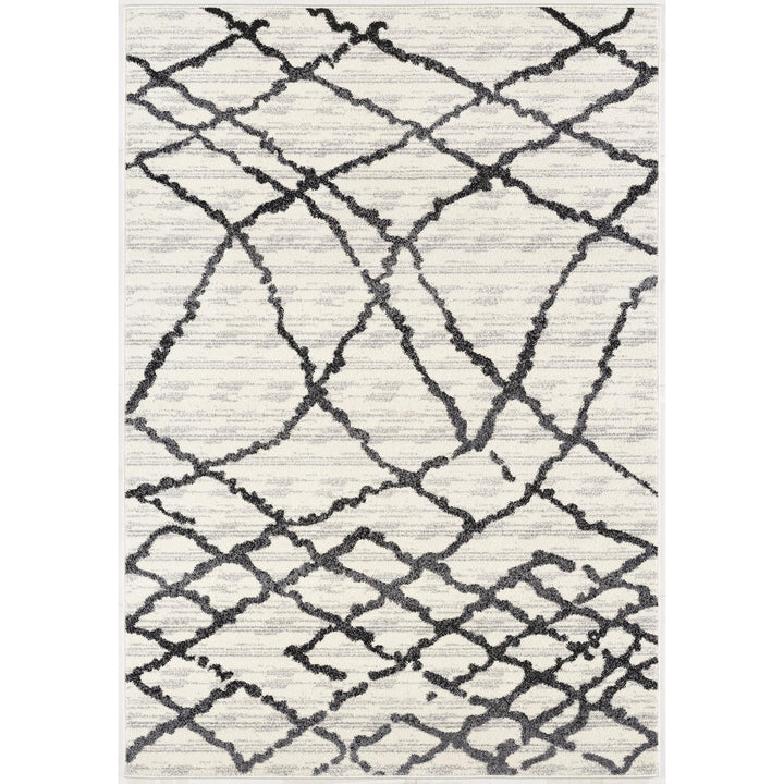 4 X 6 Gray And Black Modern Abstract Area Rug Image 1