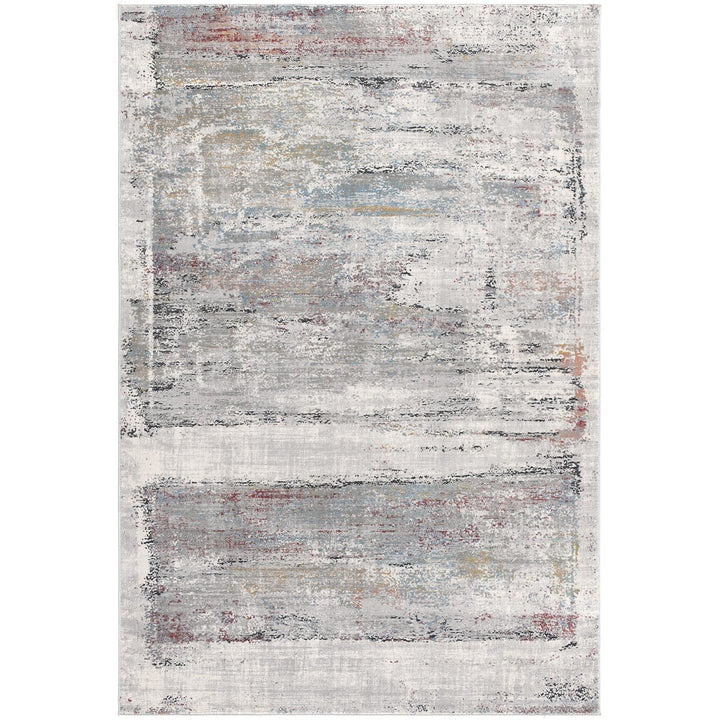 4 X 6 Gray Abstract Irregular Blocks Area Rug Image 5