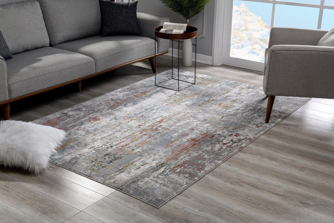 4 X 6 Gray Abstract Pattern Area Rug Image 6