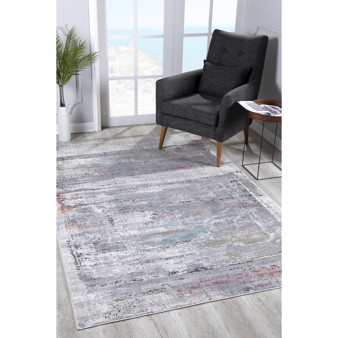 4 X 6 Gray Abstract Irregular Blocks Area Rug Image 6