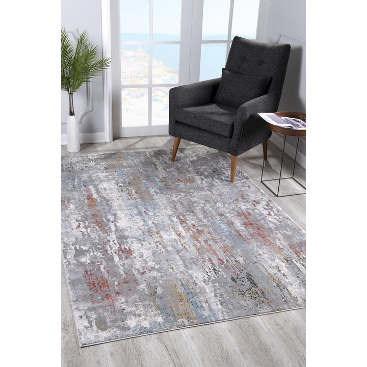 4 X 6 Gray Abstract Pattern Area Rug Image 9