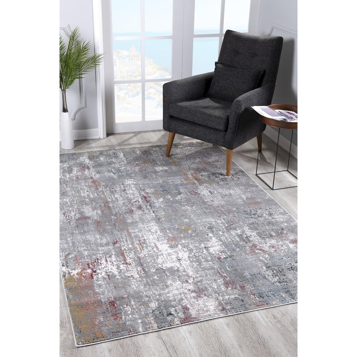 4 X 6 Gray And Ivory Abstract Area Rug Image 8