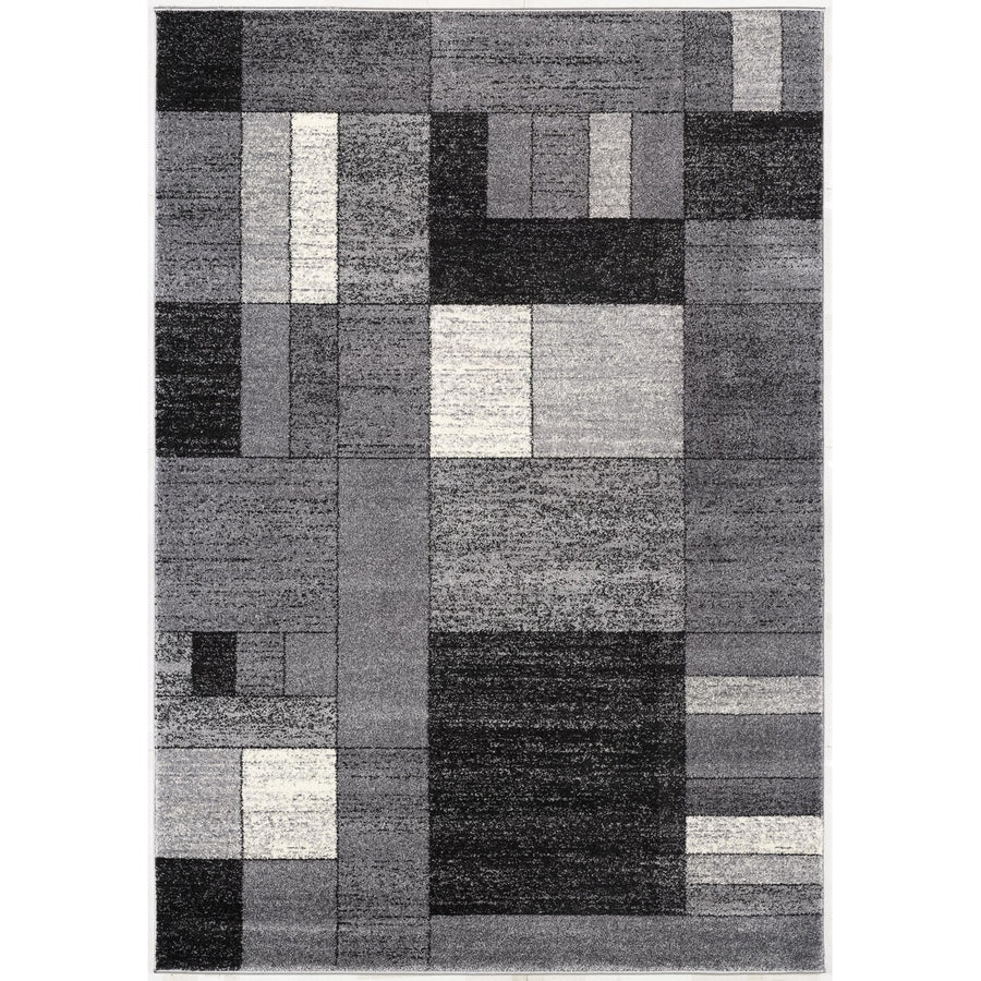 4 X 6 Gray Distressed Geometric Area Rug Image 1