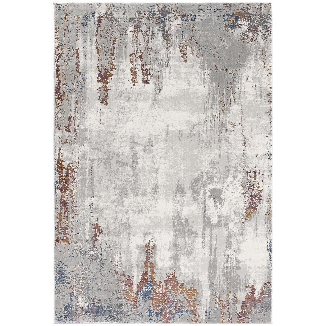 4 X 6 Gray And Ivory Modern Abstract Area Rug Image 5