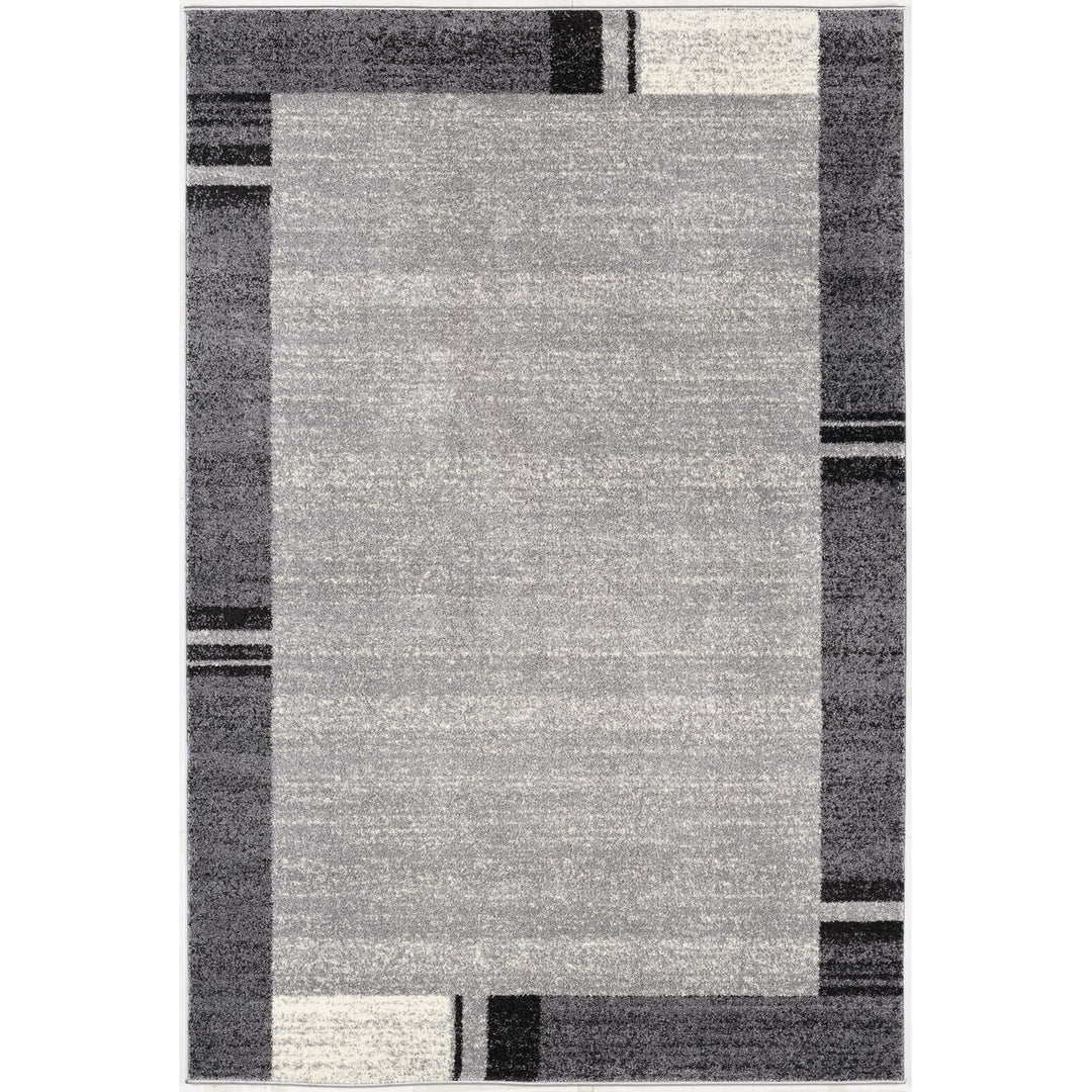 4 X 6 Gray Modern Bordered Area Rug Image 5