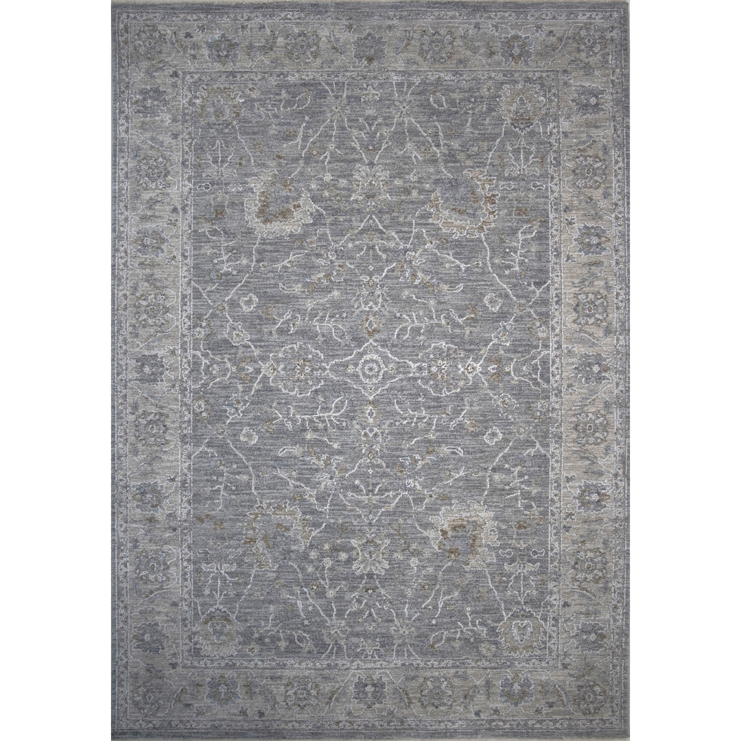 5 x 7 Blue Gray Southwestern Floral Area Rug Image 1