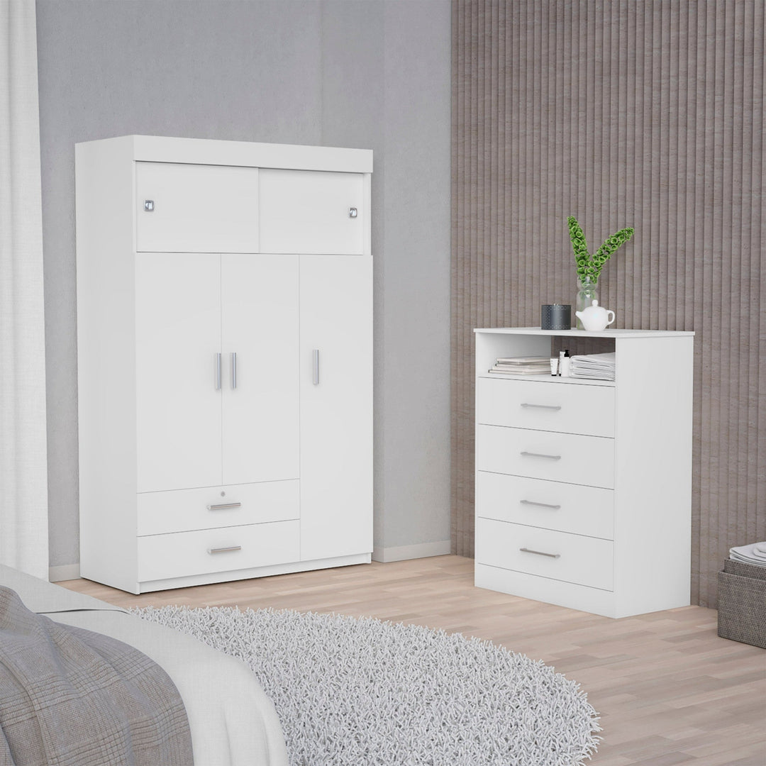 47" White Four Drawer Dresser Image 2