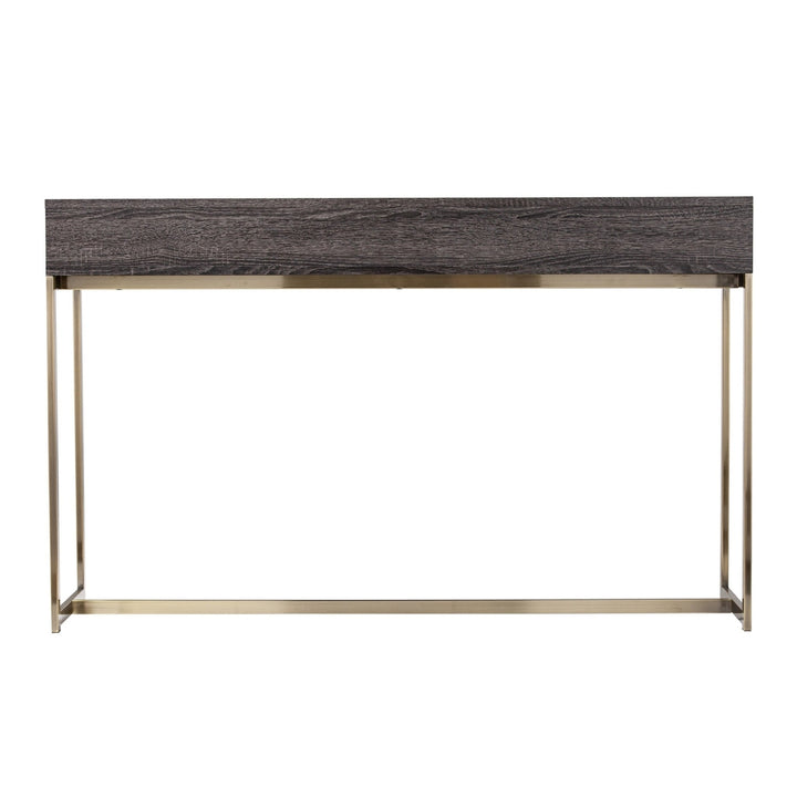 48" Gray and Gold Sled Console Table With Storage Image 6