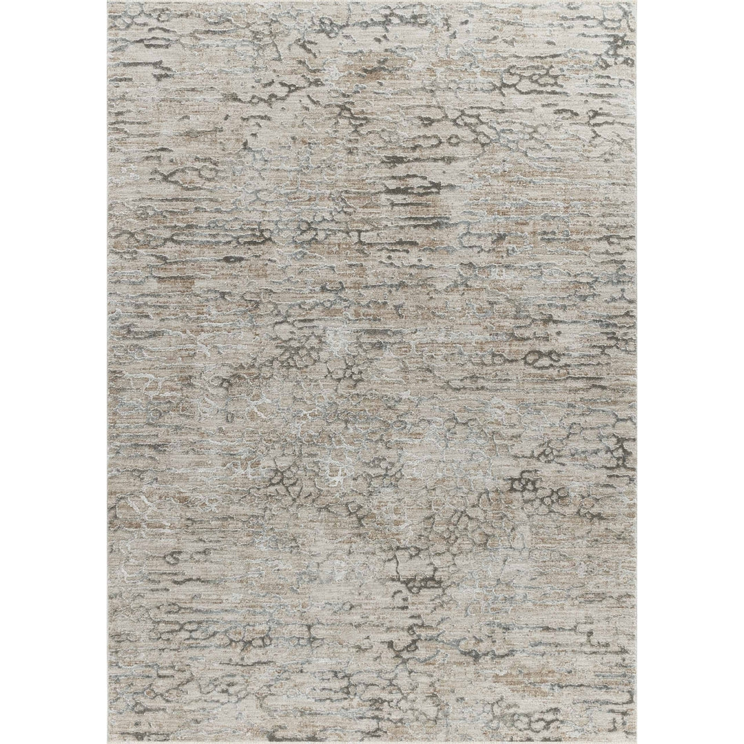 5 X 8 Beige Abstract Stain Resistant Area Rug Image 2