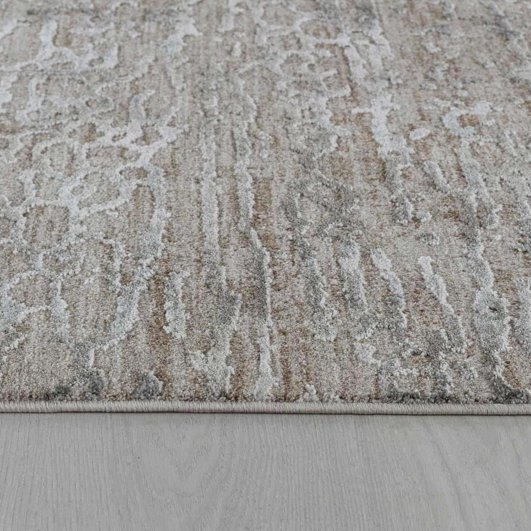 5 X 8 Beige Abstract Stain Resistant Area Rug Image 5