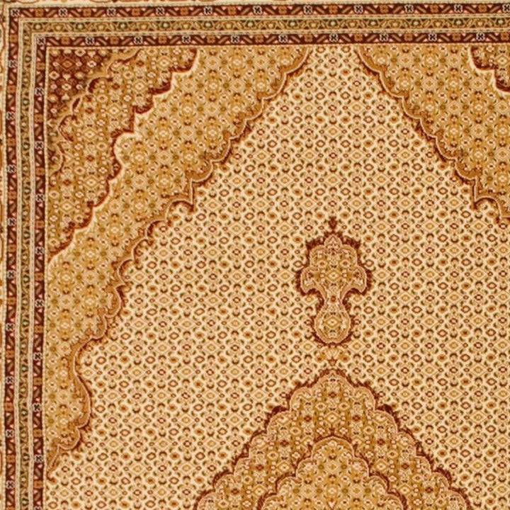 5 x 8 Beige and Ivory Oriental Power Loom Area Rug Image 8