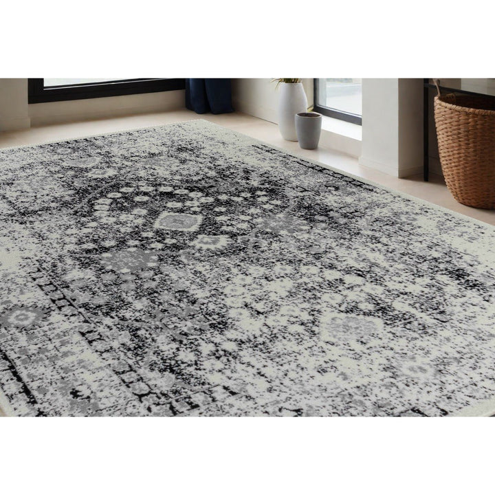 5 X 8 Black Oriental Area Rug Image 9