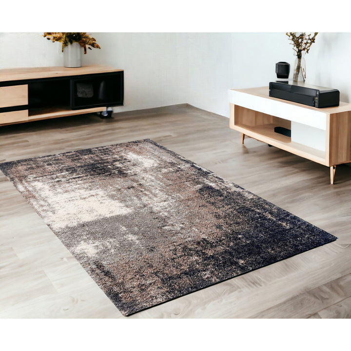 4 X 6 Ivory And Navy Retro Modern Area Rug Image 6