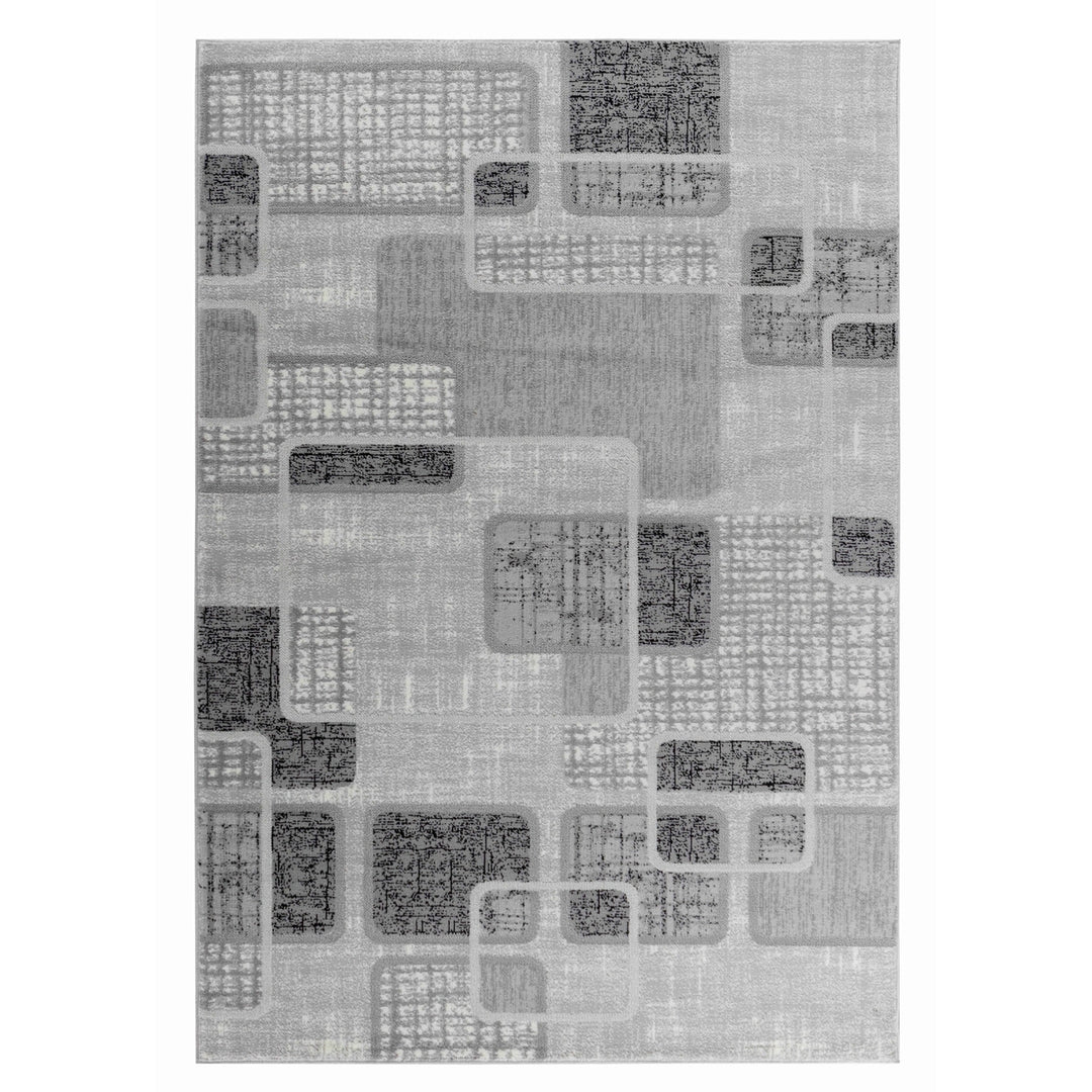 5 X 8 Grey Geometric Area Rug Image 2