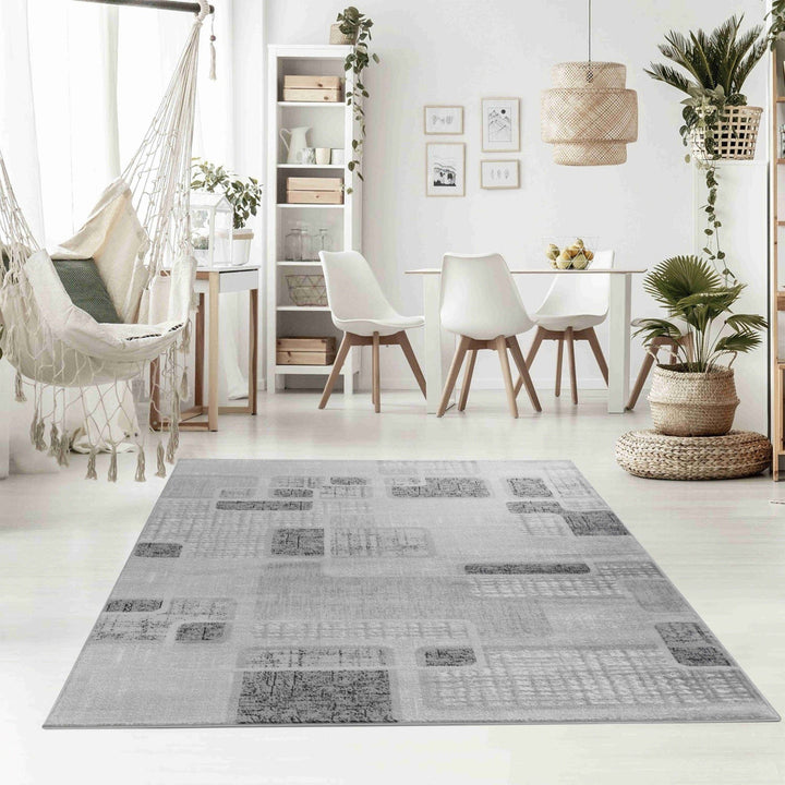 5 X 8 Grey Geometric Area Rug Image 3