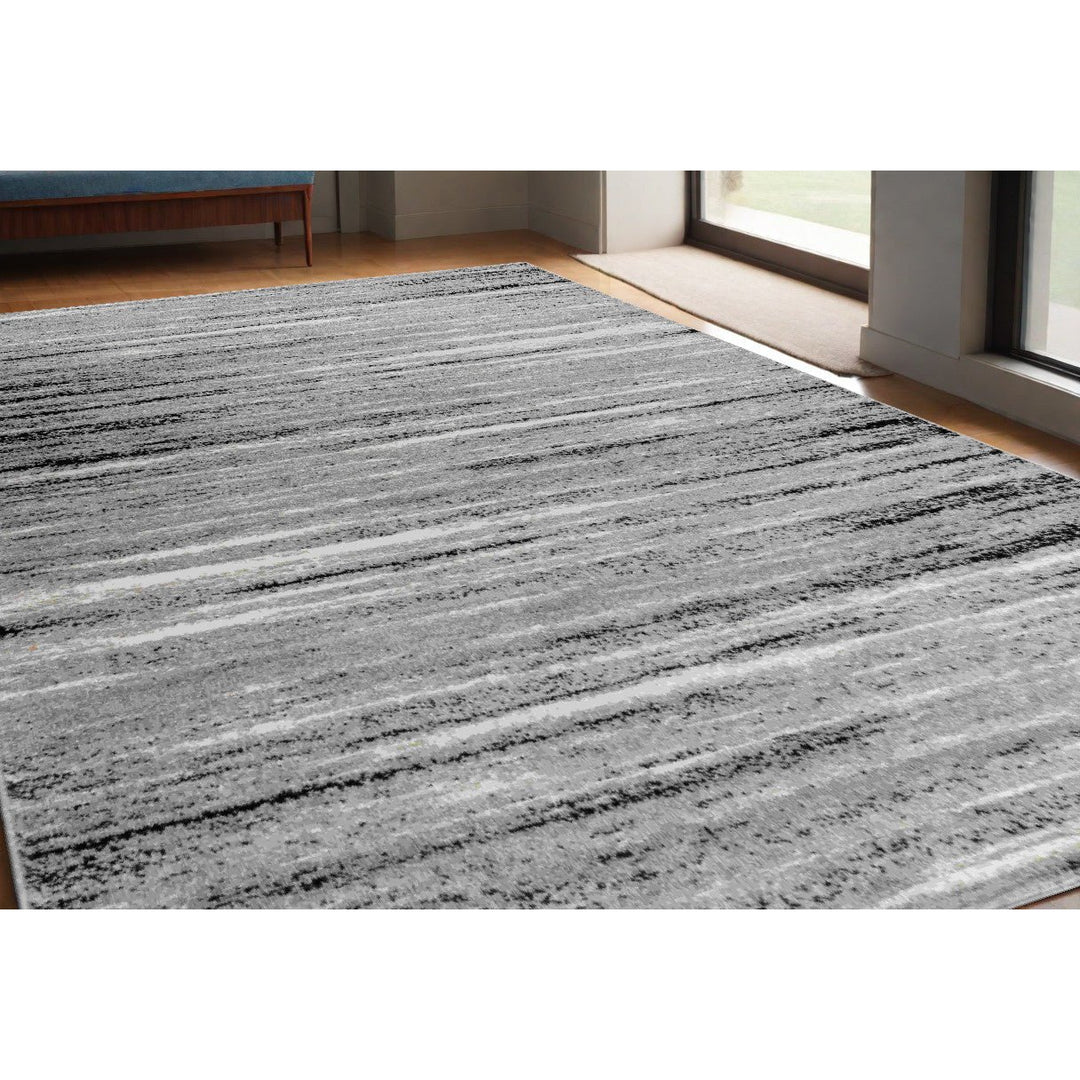 5 X 8 Grey Abstract Area Rug Image 8