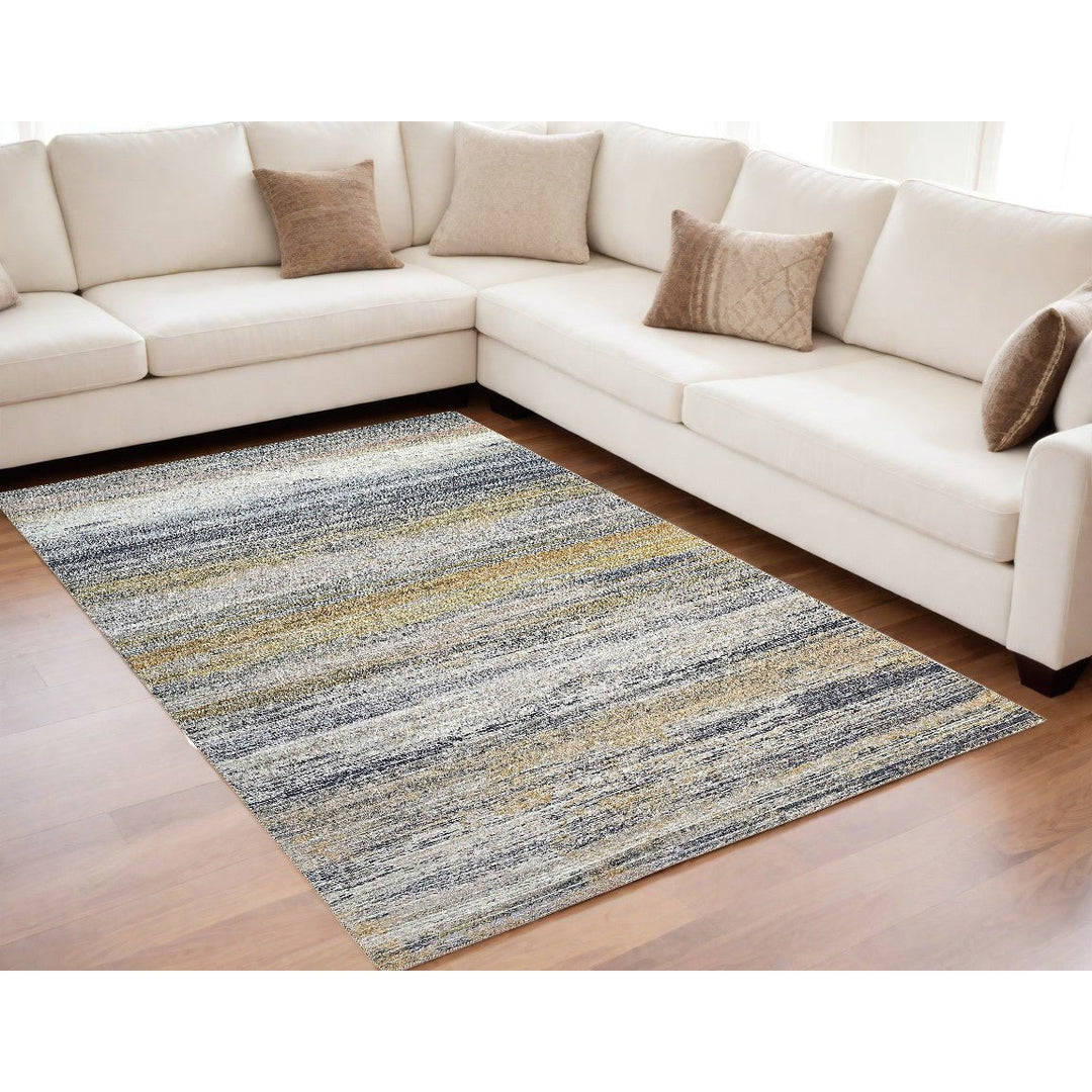 5 X 8 Gold Abstract Stain Resistant Area Rug Image 8