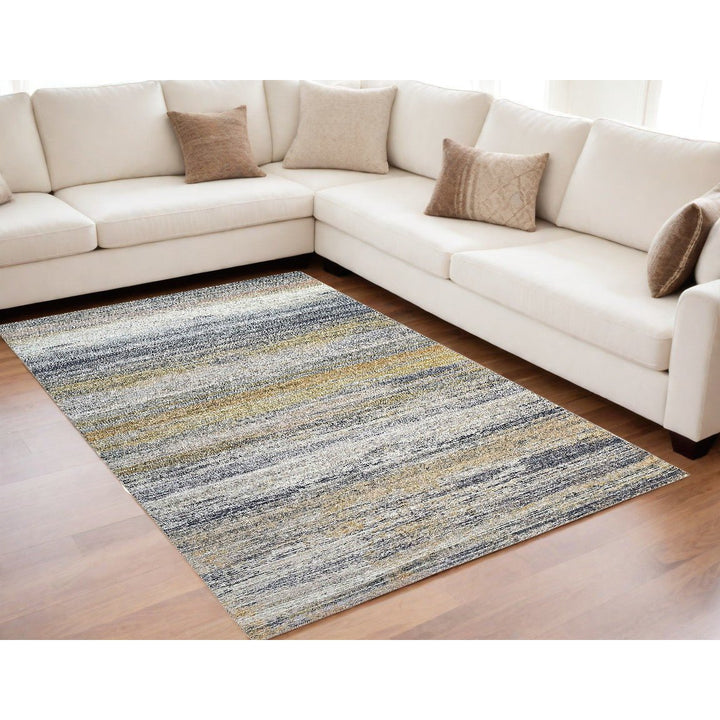 5 X 8 Gold Abstract Stain Resistant Area Rug Image 8