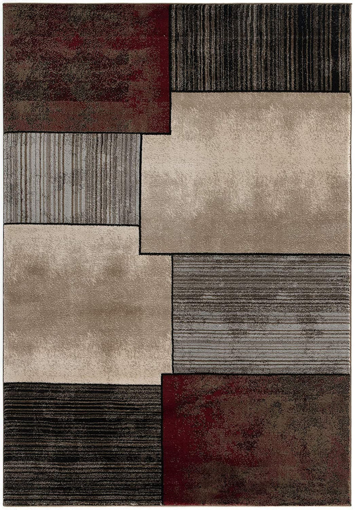 6 X 9 Brown Abstract Dhurrie Area Rug Image 4