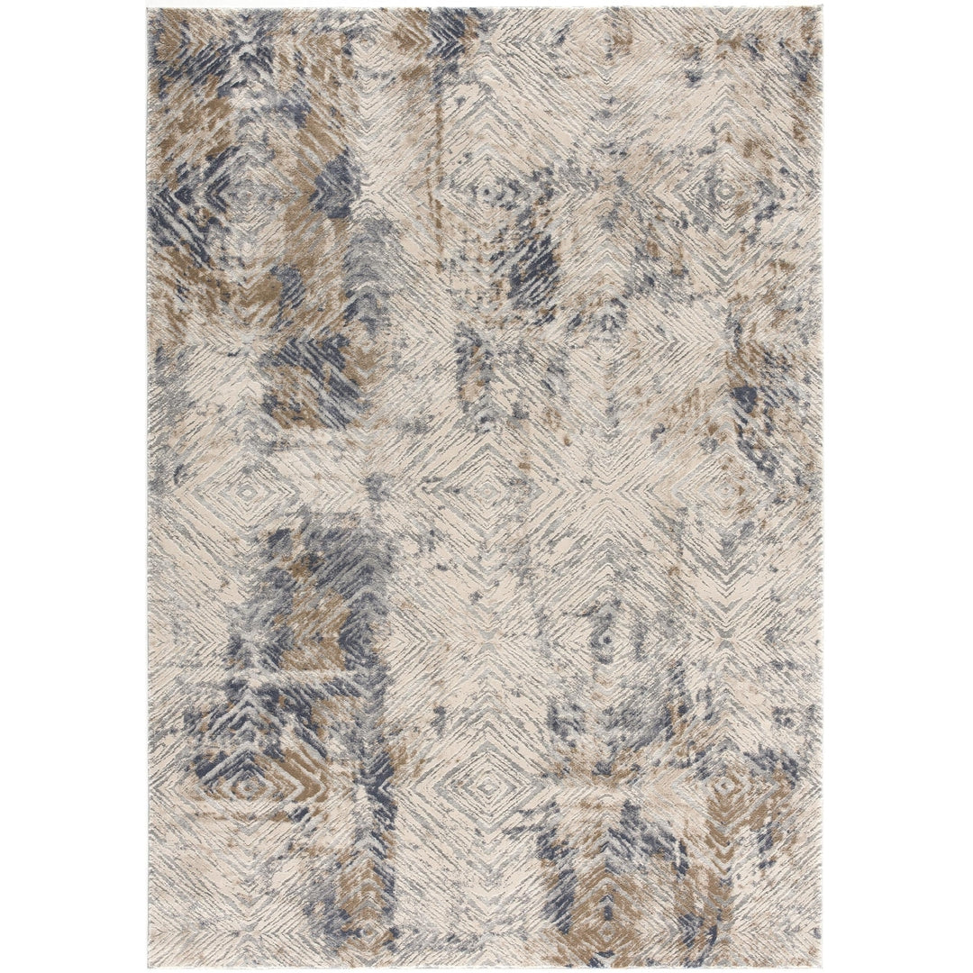 6 X 9 Beige Abstract Printed Area Rug Image 5