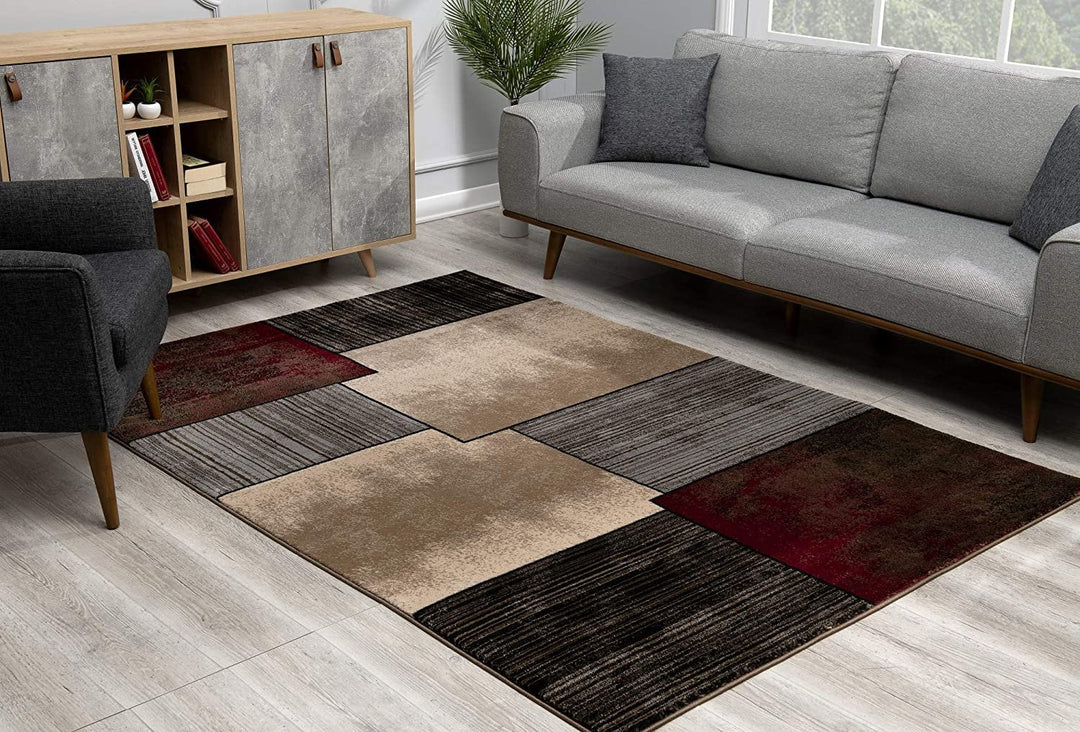 6 X 9 Brown Abstract Dhurrie Area Rug Image 9