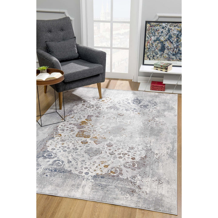 5 X 8 Gray Abstract Patterns Area Rug Image 4