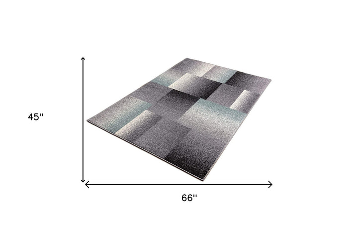 5 X 8 Gray Modern Geometric Area Rug Image 6