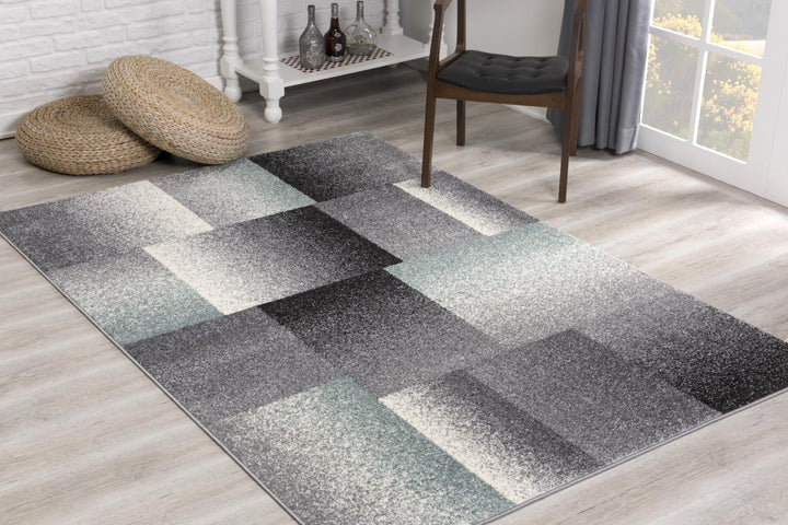 5 X 8 Gray Modern Geometric Area Rug Image 8