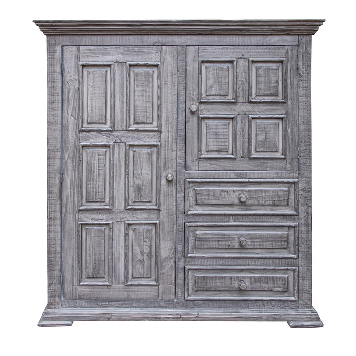 55" Gray Solid Wood Three Drawer Gentlemans Chest Image 1