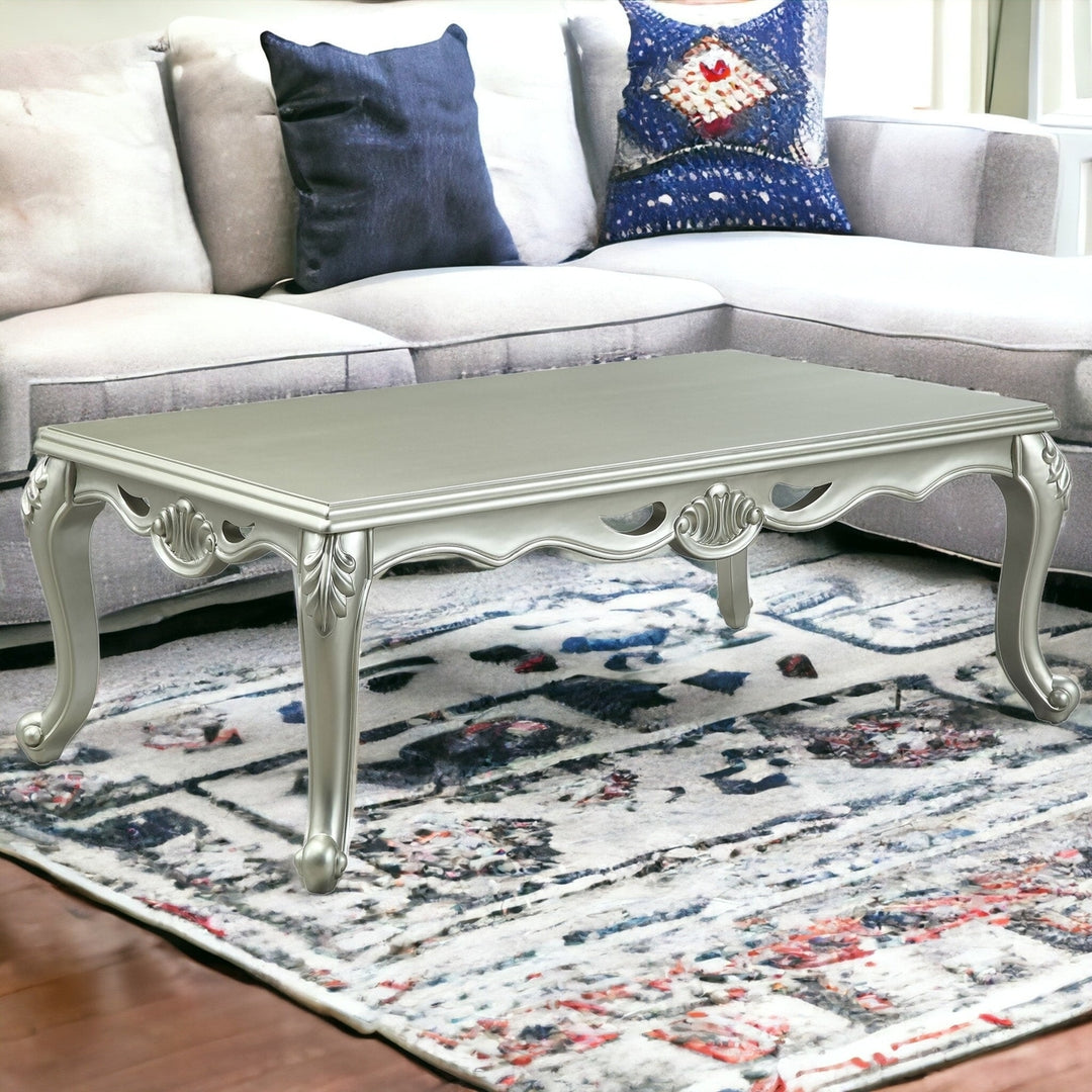 58" Champagne Rectangular Coffee Table Image 4