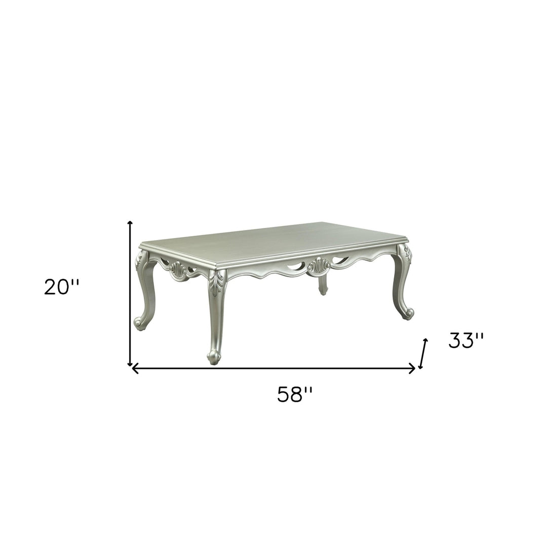 58" Champagne Rectangular Coffee Table Image 5