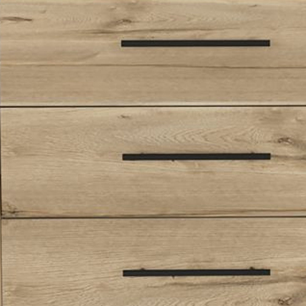 59" Natural and Black Six Drawer Double Dresser Image 5