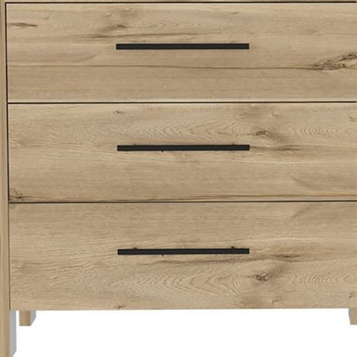 59" Natural and Black Six Drawer Double Dresser Image 6