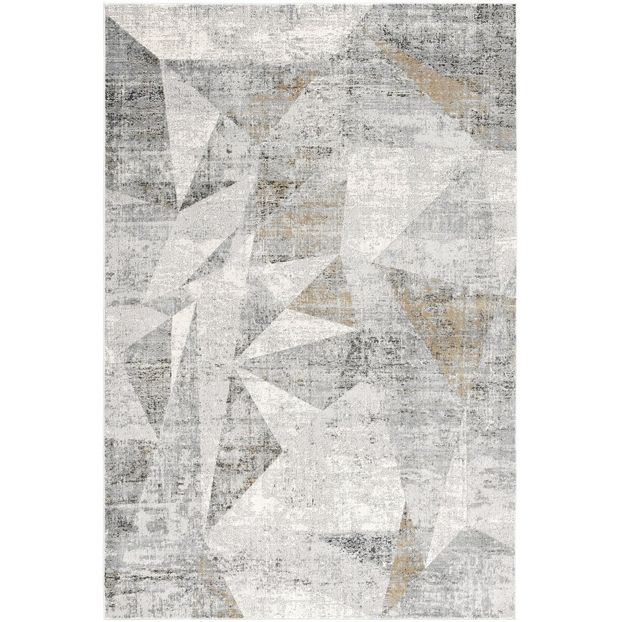 5 X 8 Gray Distressed Prism Modern Area Rug Image 1