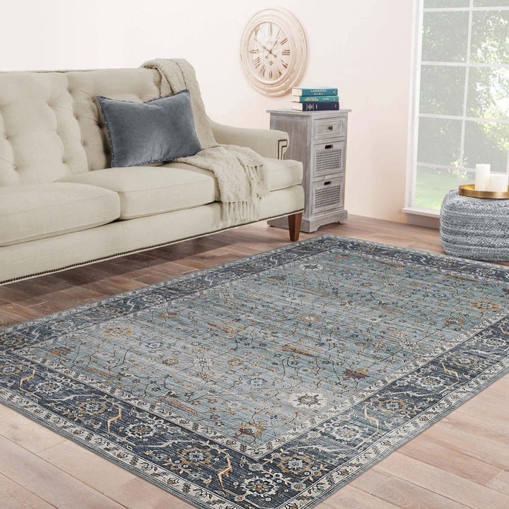 5 X 8 Sage Oriental Power Loom Stain Resistant Area Rug Image 3