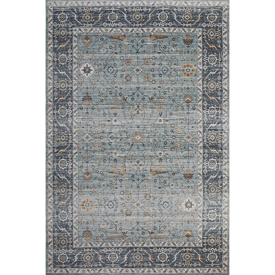 5 X 8 Sage Oriental Power Loom Stain Resistant Area Rug Image 7