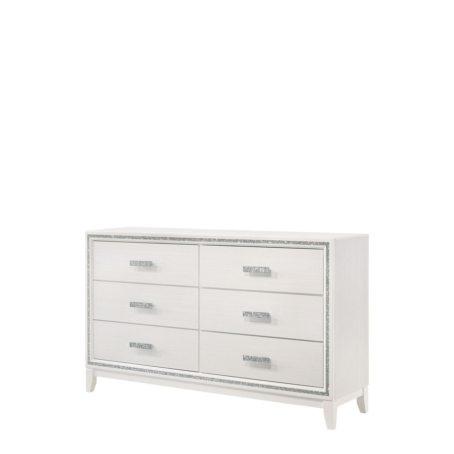 63" White Solid and Manufactured Wood Six Drawer Double Dresser Image 1