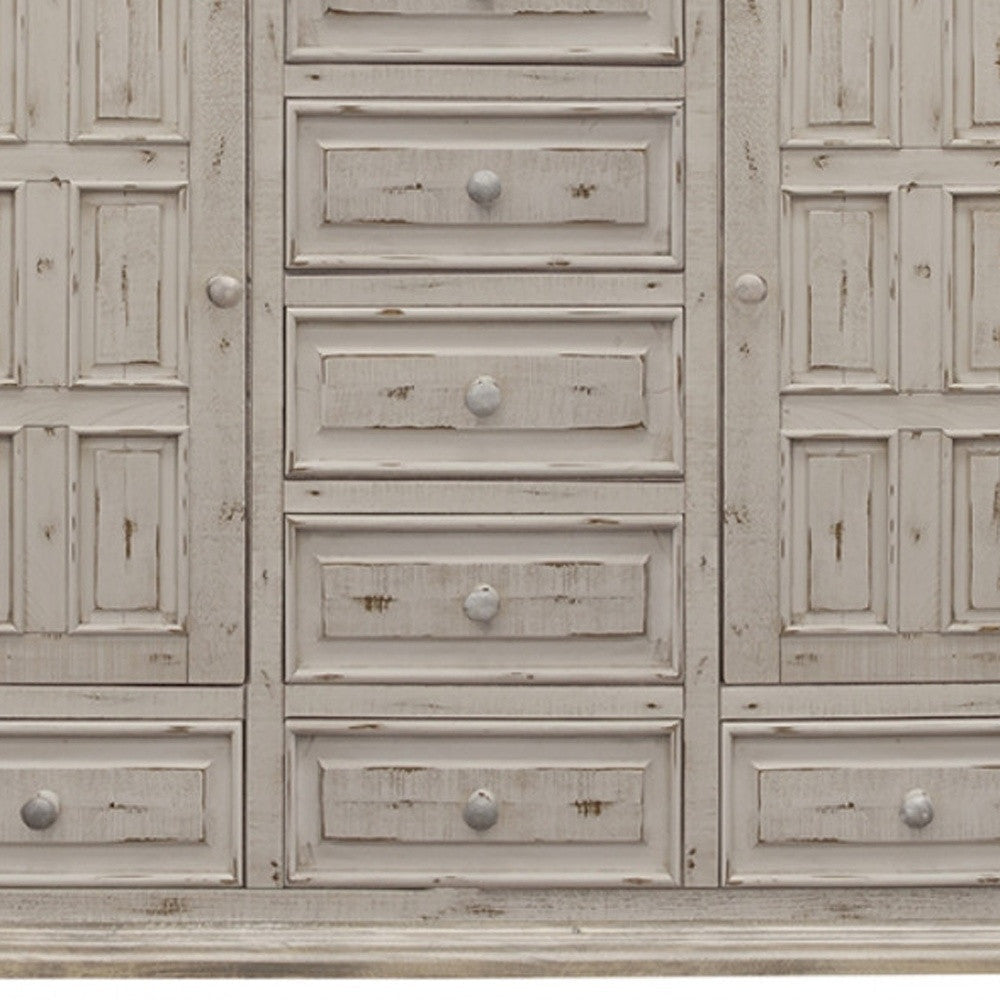 64" White Solid Wood Seven Drawer Gentlemans Chest Image 3