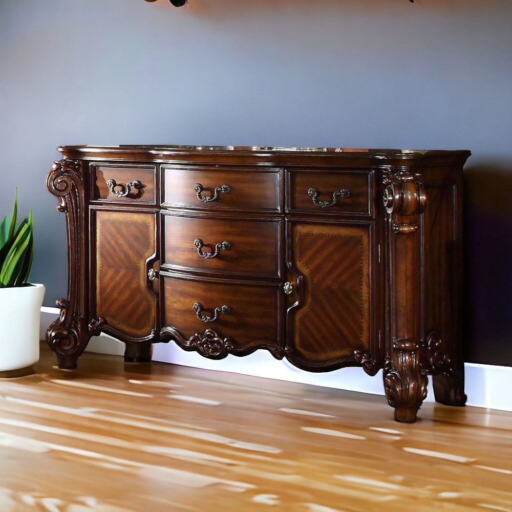 71" Solid Wood Five Drawer Dresser Image 1