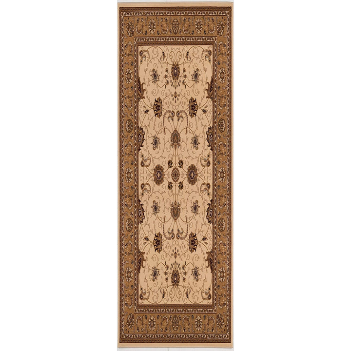 7 x 9 Beige and Ivory Oriental Power Loom Area Rug Image 10