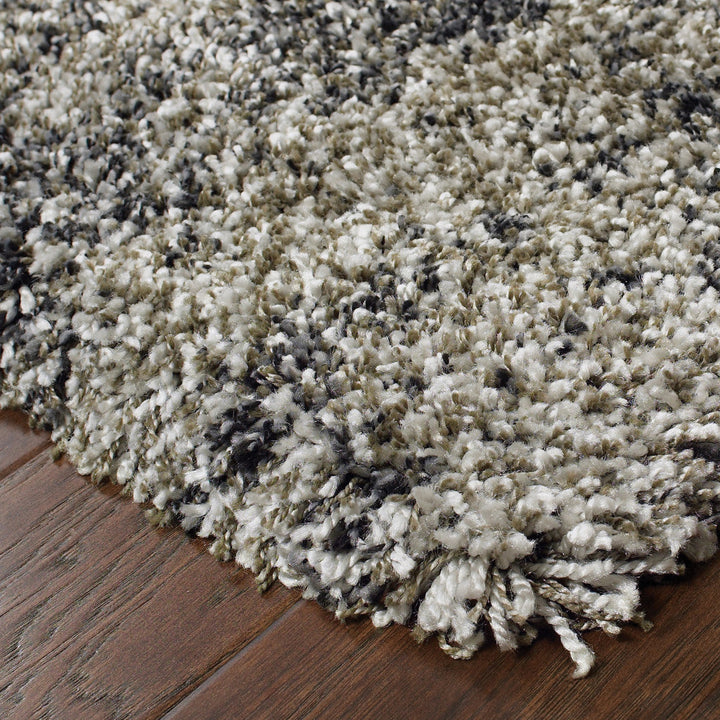 7 x 10 Gray Abstract Shag Power Loom Area Rug Image 2