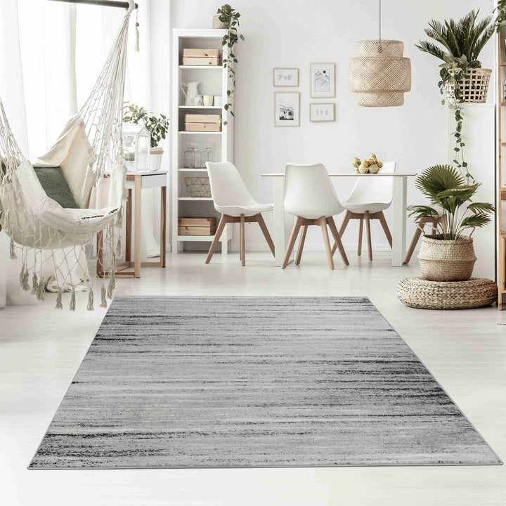 7 X 10 Grey Abstract Area Rug Image 3