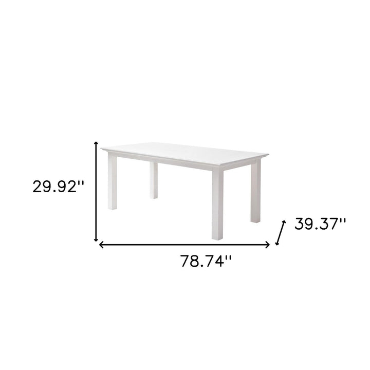 79" White Solid Wood Dining Image 5