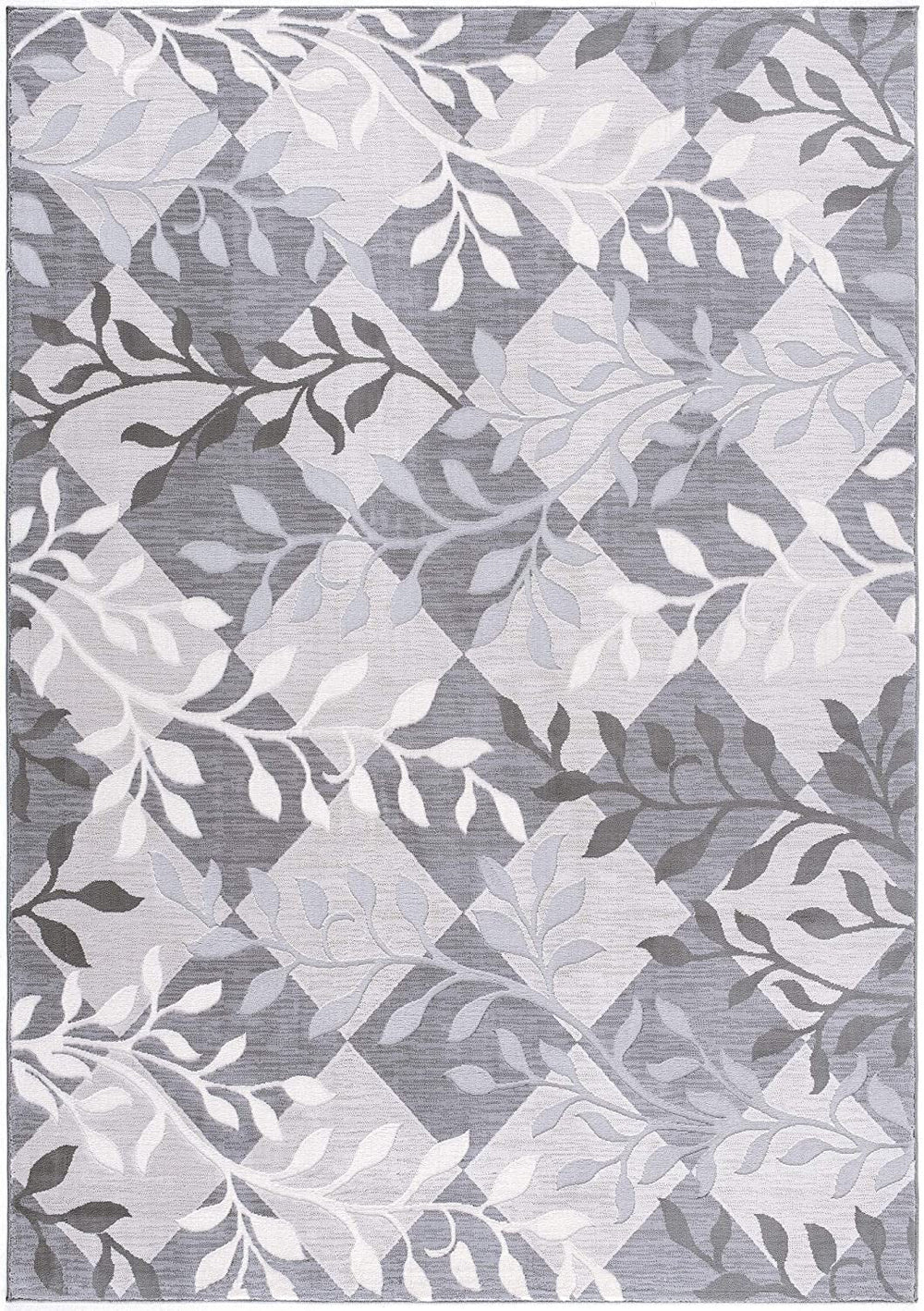 7 X 10 Gray Diamond And Vines Area Rug Image 2