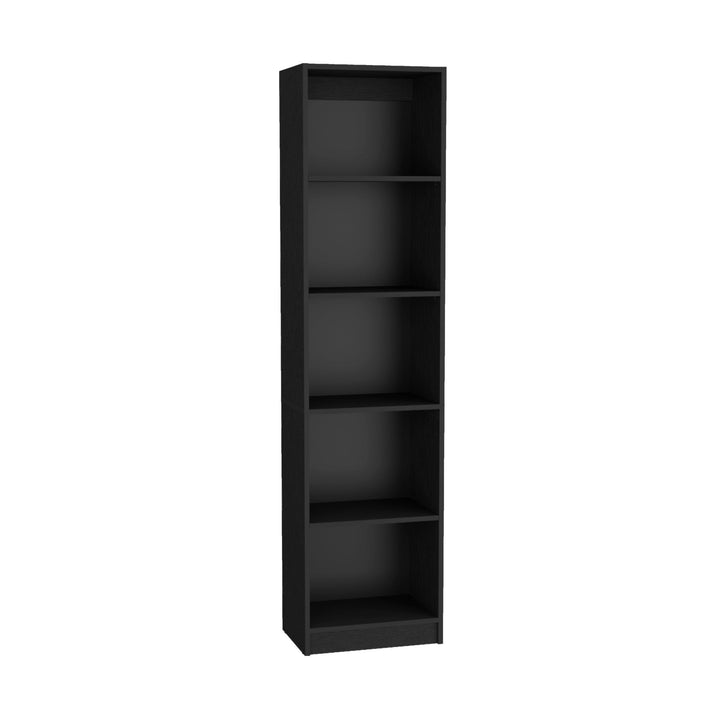 71" Black Five Tier Bookcase with Four Doors Image 5