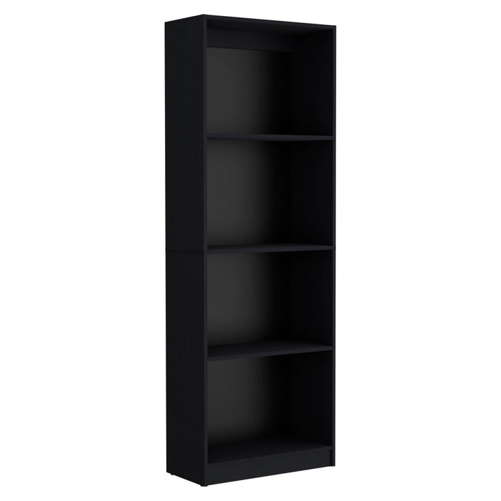 71" Black Five Tier Bookcase with Two doors Image 6