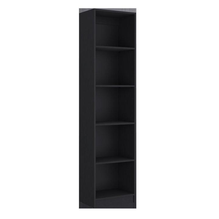 71" Black Five Tier Bookcase with Two doors Image 7