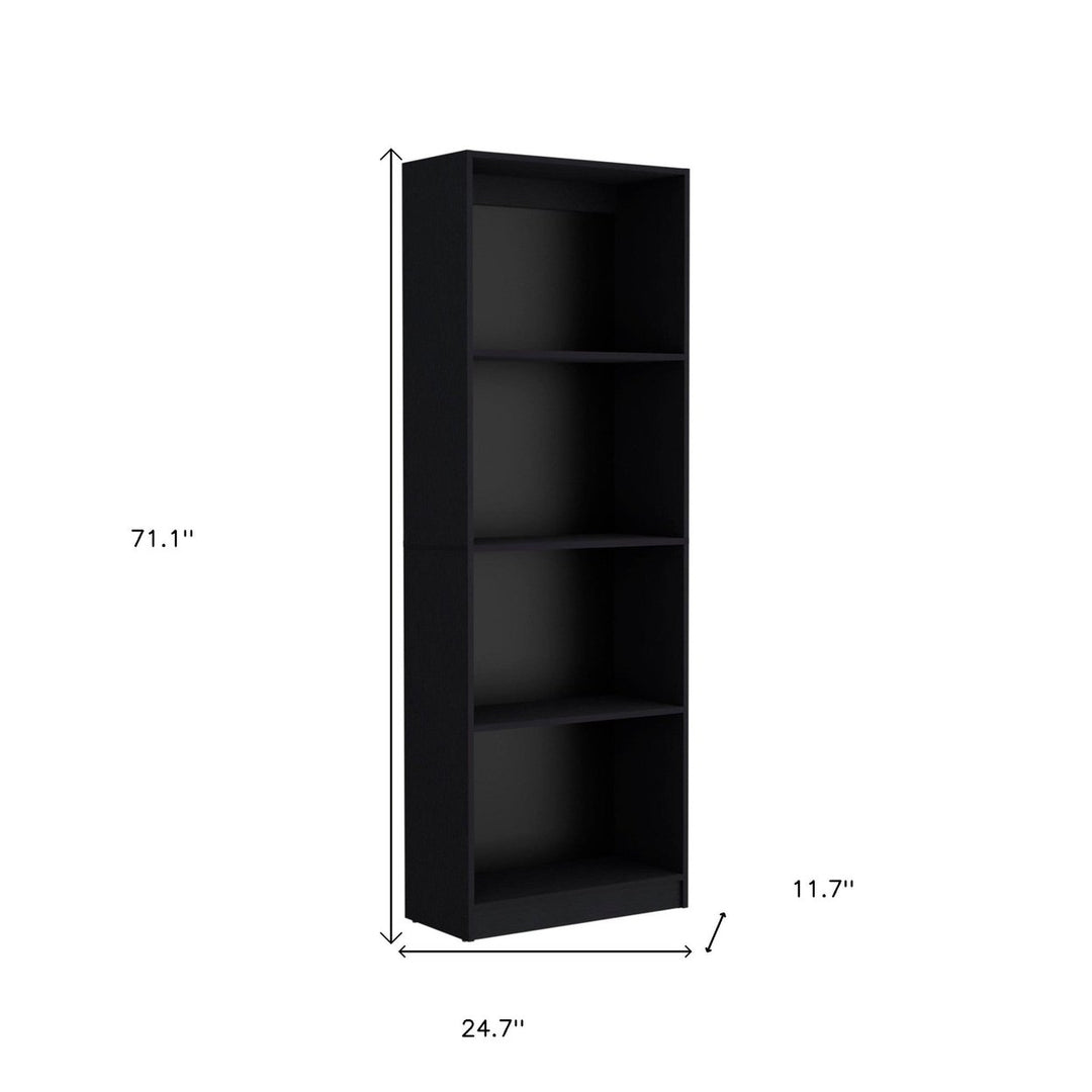 71" Black Five Tier Bookcase with Two doors Image 10